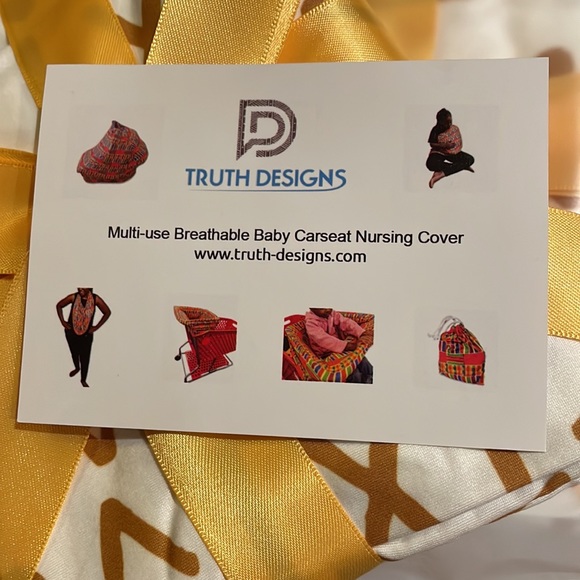 Multi-use Baby Carseat Nursing Cover - Handmade - White & Gold - Picture 7 of 7